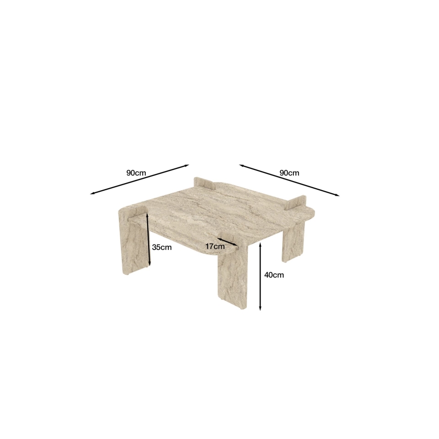Salontafel PURO 90x90 cm travertijn