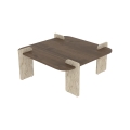 Salontafel PURO 90x90 cm walnoot/beige