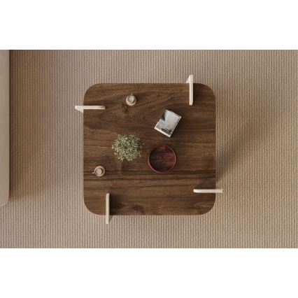 Salontafel PURO 90x90 cm walnoot/beige