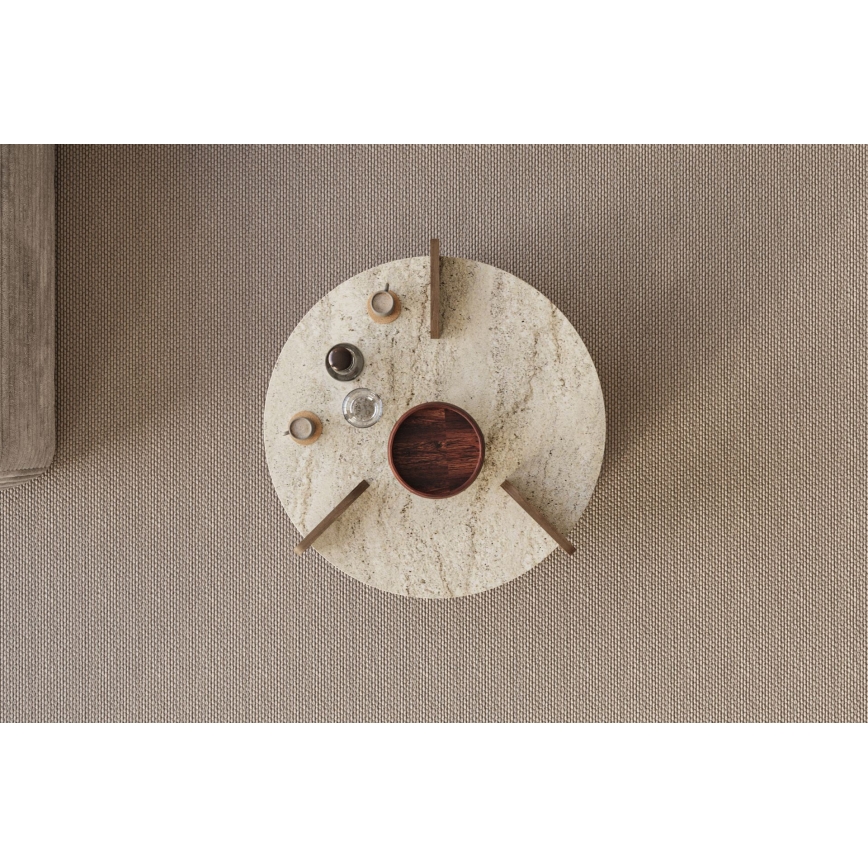 Salontafel PURO Ø 70 cm travertin/walnoot
