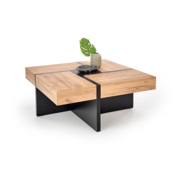 Salontafel RADIX 100x100 cm zwart/bruin
