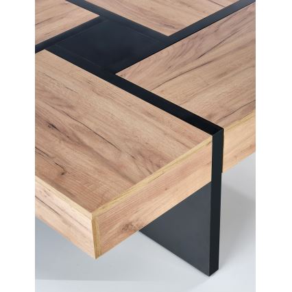 Salontafel RADIX 100x100 cm zwart/bruin