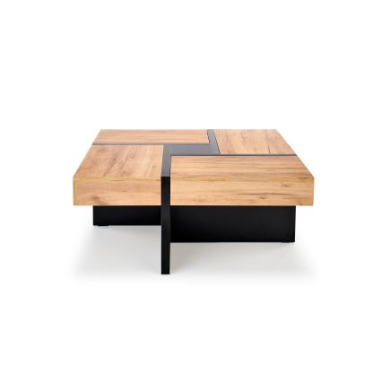 Salontafel RADIX 100x100 cm zwart/bruin