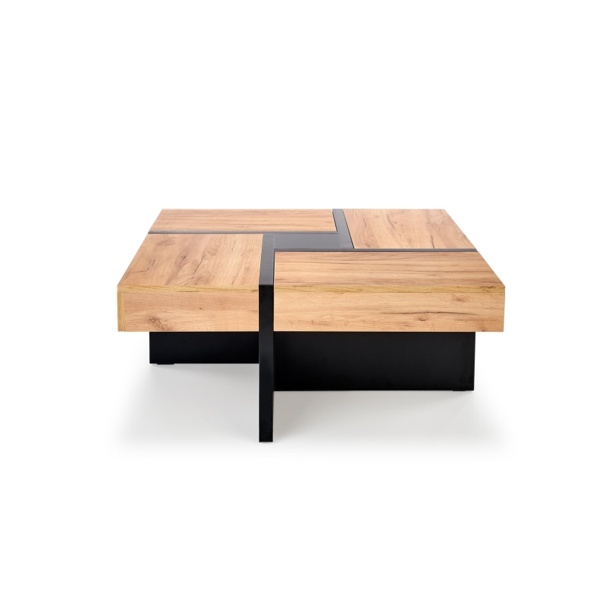 Salontafel RADIX 100x100 cm zwart/bruin