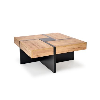 Salontafel RADIX 100x100 cm zwart/bruin