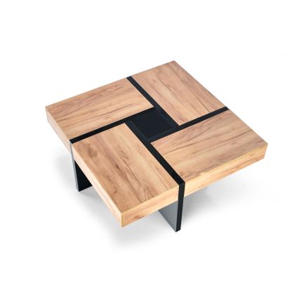 Salontafel RADIX 100x100 cm zwart/bruin