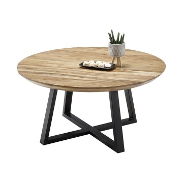 Salontafel RIVA Ø 90 cm, acaciahout/zwart
