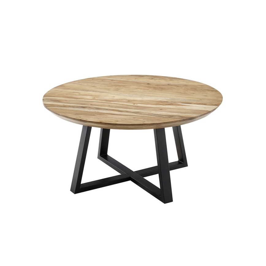 Salontafel RIVA Ø 90 cm, acaciahout/zwart