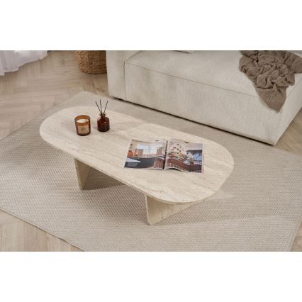 Salontafel ROND 130 x 65 cm, beige