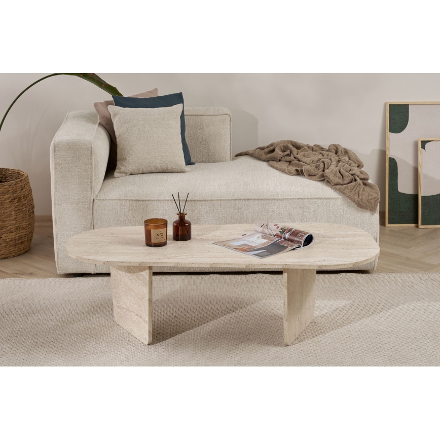 Salontafel ROND 130x65 cm travertijn