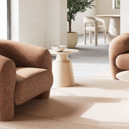 Salontafel SANTORINI Ø 45 cm beige/grijs/keramiek