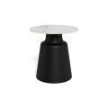 Salontafel SANTORINI Ø 45 cm travertijn/zwart/keramiek