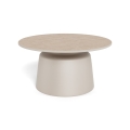 Salontafel SANTORINI Ø 70 cm travertijn/grijs/keramiek
