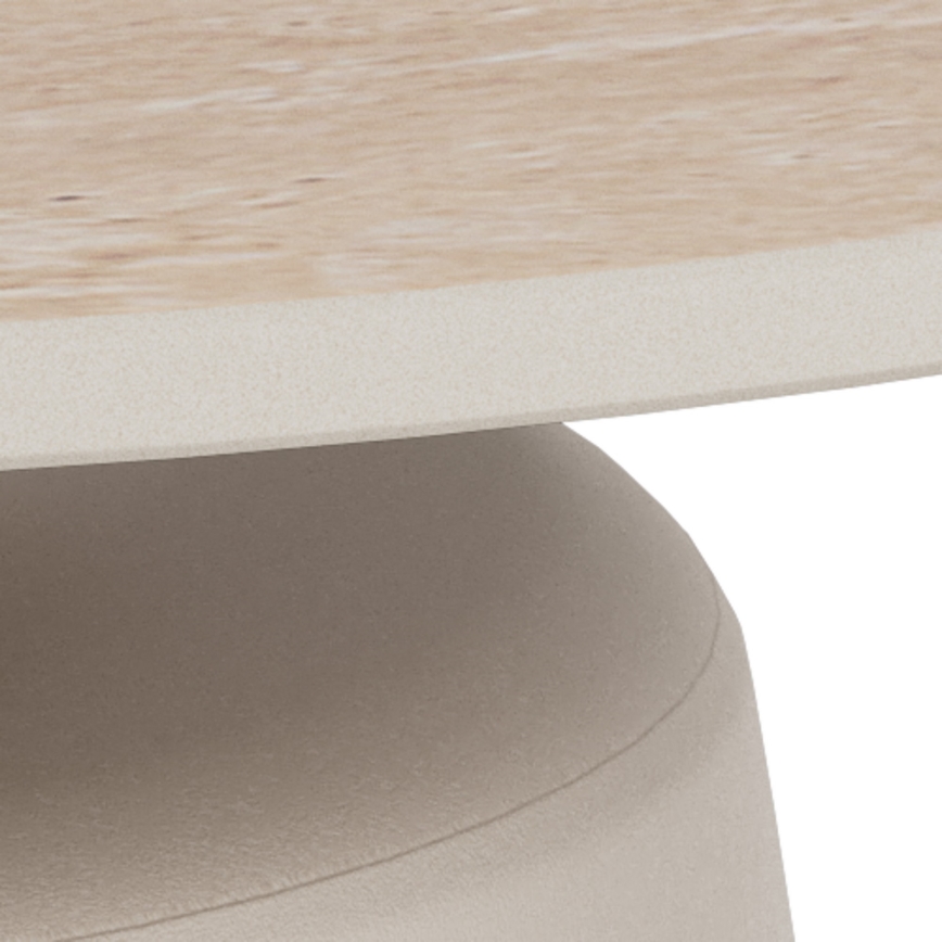 Salontafel SANTORINI Ø 70 cm travertijn/grijs/keramiek