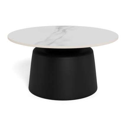 Salontafel SANTORINI Ø 70 cm wit/zwart/keramiek