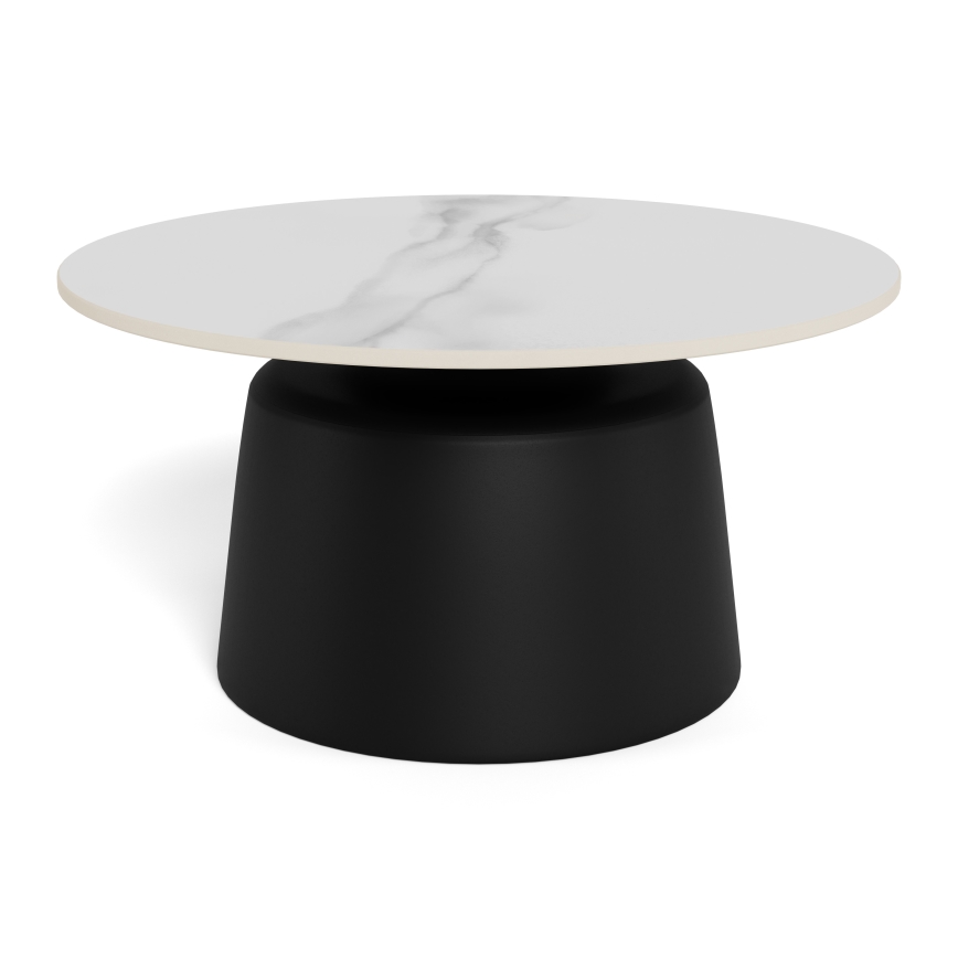 Salontafel SANTORINI Ø 70 cm wit/zwart/keramiek