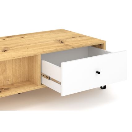 Salontafel SULA artisan eiken/wit