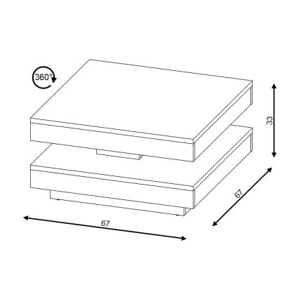 Salontafel TIMO wit/sonoma eiken
