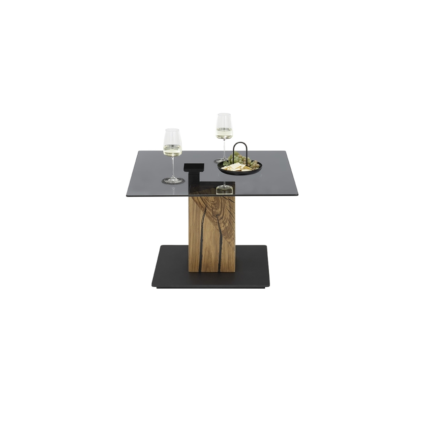 Salontafel VENTO met opklapbaar blad gerookt/eiken/zwart