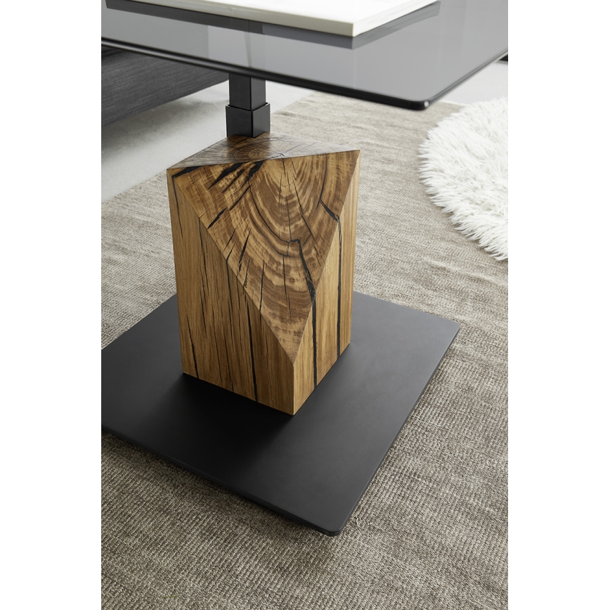 Salontafel VENTO met opklapbaar blad gerookt/eiken/zwart
