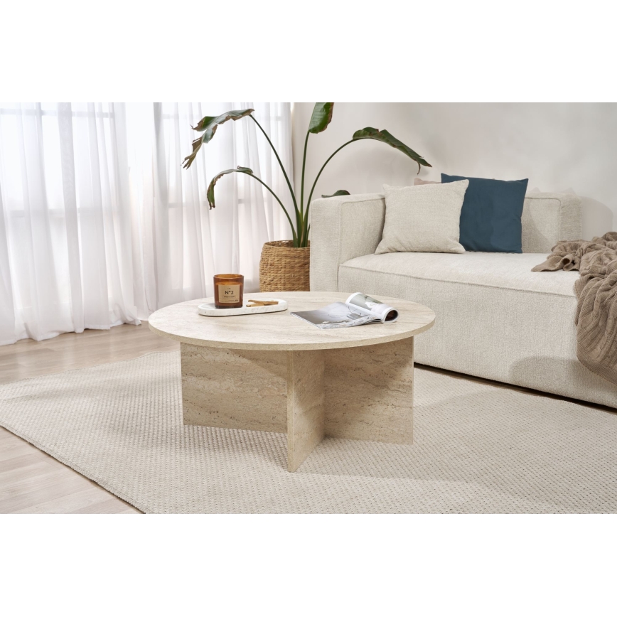 Salontafel VERUM Ø 90 cm travertijn