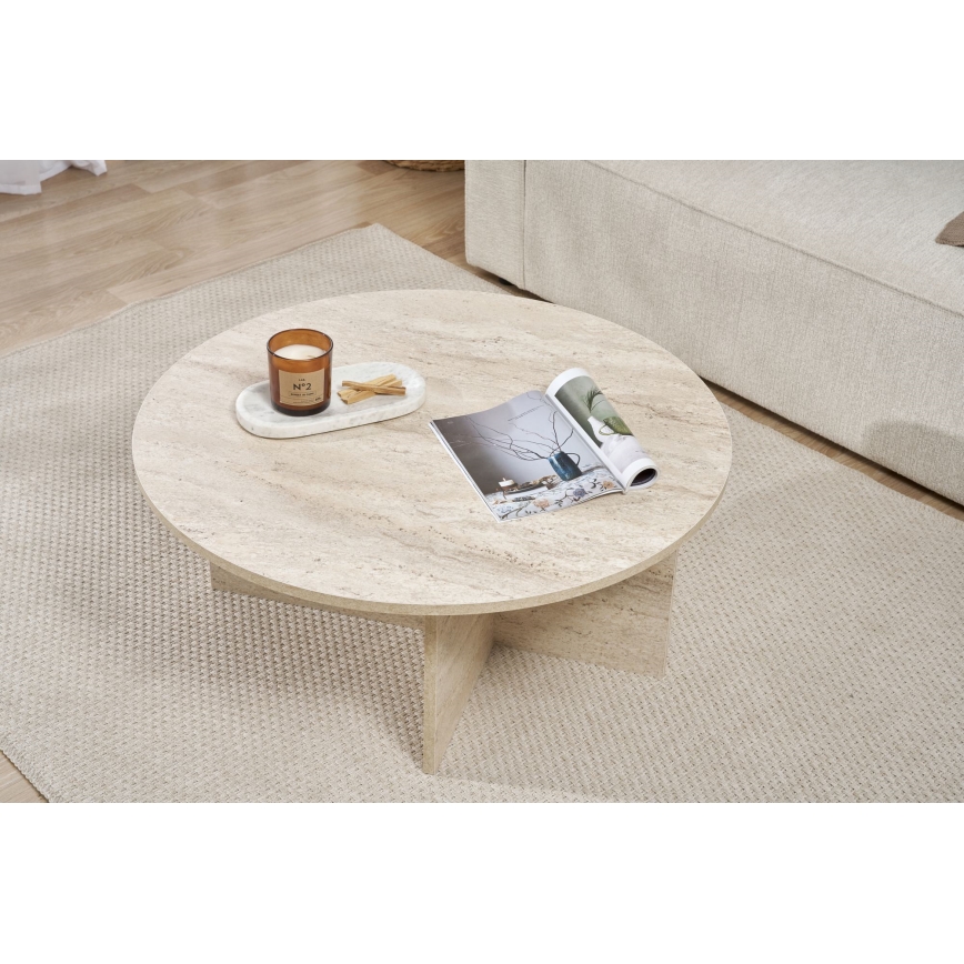 Salontafel VERUM Ø 90 cm travertijn