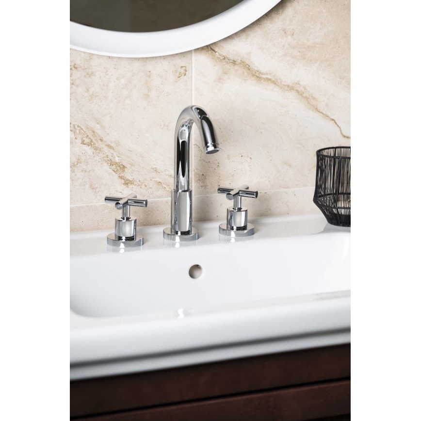 Sapho - 3-gats wastafelmengkraan AXIA RETRO 23,8 cm glanzend chroom