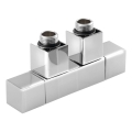 Sapho - Aansluitset ventielen voor middenaansluiting CUBE TWIN, glanzend chroom