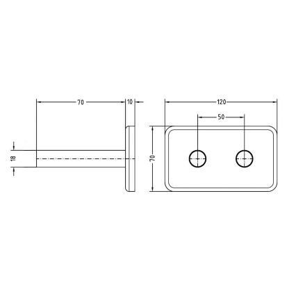 Sapho - Afdekrozet voor middenaansluiting TWIN mat zwart