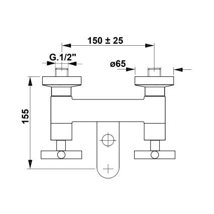 Sapho - AXIA badmengkraan, glanzend chroom