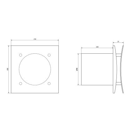 Sapho - Axiale ventilator EIRA 15W/230V wit