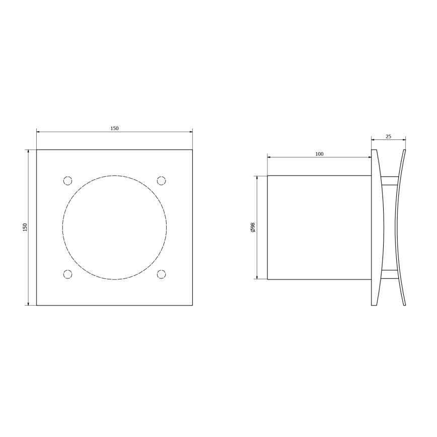 Sapho - Axiale ventilator EIRA 15W/230V wit
