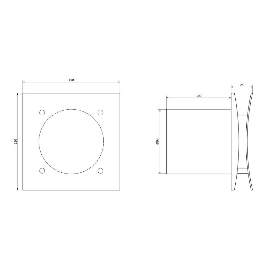 Sapho - Axiale ventilator EIRA met timer, 15W/230V, wit