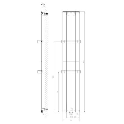 Sapho - Badkamerradiator COLONNA 180x29 cm zwart