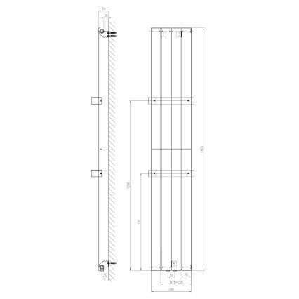 Sapho - Badkamerradiator COLONNA 180x30 cm wit