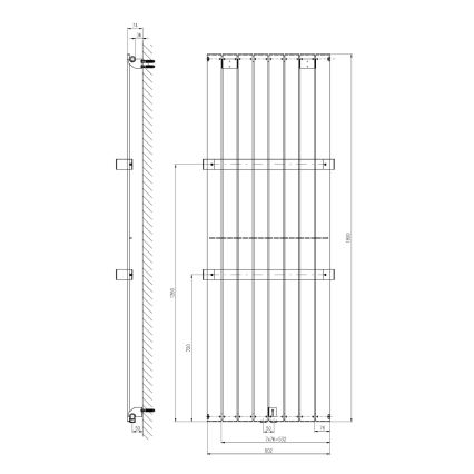Sapho - Badkamerradiator COLONNA 180x60 cm wit