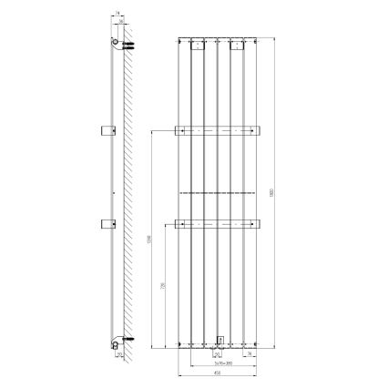 Sapho - Badkamerradiator COLONNA 910W/230V 45x180 cm zwart