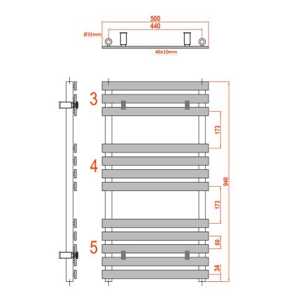 Sapho - Badkamerradiator JALOUSI 94x50 cm wit