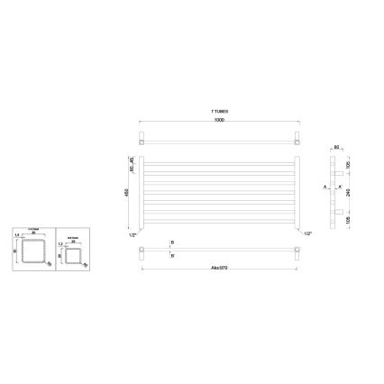 Sapho - Badkamerradiator METRO 45x100 cm glanzend chroom