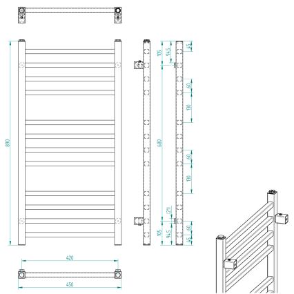 Sapho - Badkamerradiator METRO 89 x 45 cm glanzend chroom
