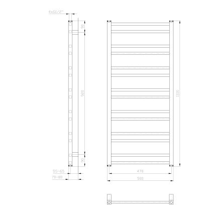 Sapho - Badkamerradiator METRO DOS 110x50 cm mat wit