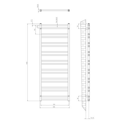 Sapho - Badkamerradiator METRO DOS 143x55 cm mat zwart
