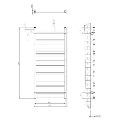 Sapho - Badkamerradiator METRO DOS 343W/230V 50x110 cm glanzend chroom