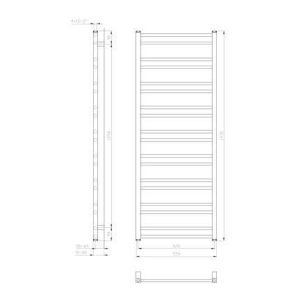 Sapho - Badkamerradiator METRO DOS 476W/230V 55x143 cm mat wit