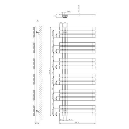 Sapho - Badkamerradiator SILVANA 680W/230V 60x150 cm wit
