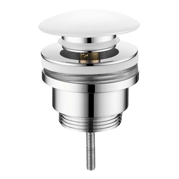 Sapho - Click-Clack wastafelafvoer Ø 6,4 cm keramiek/glanzend chroom