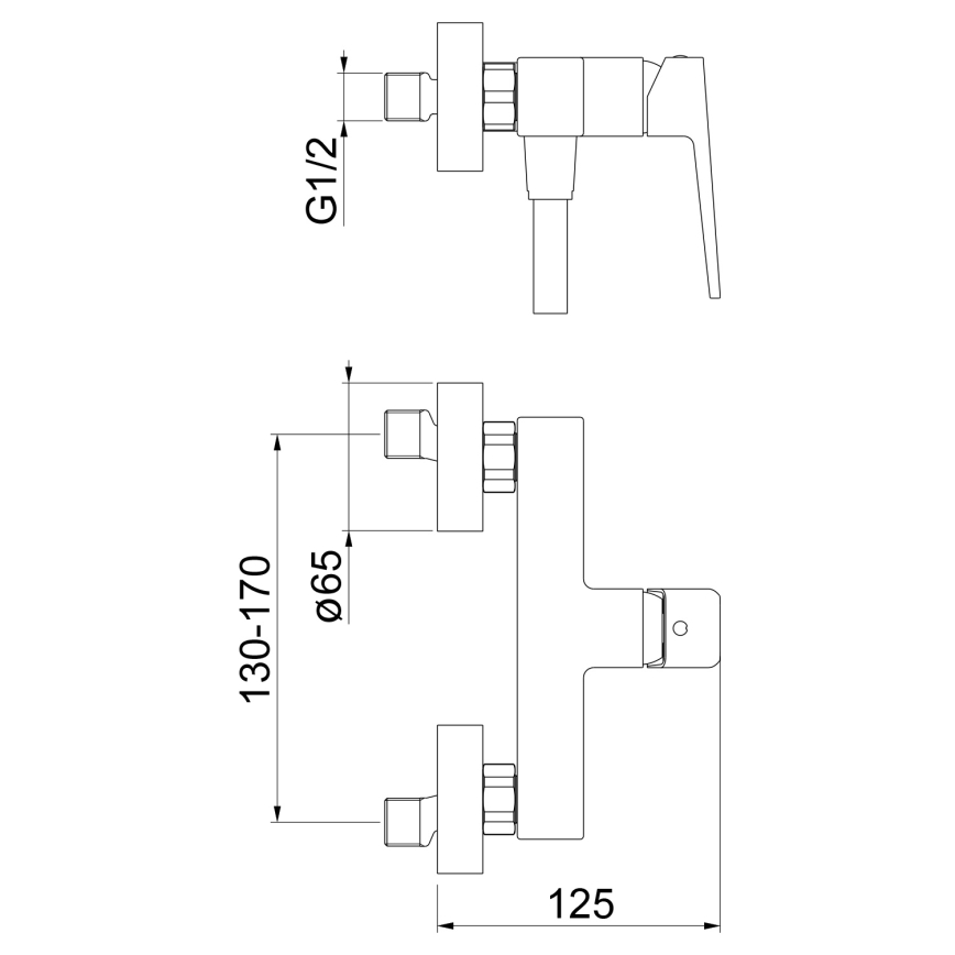 Sapho - Douchekraan TURSI mat zwart