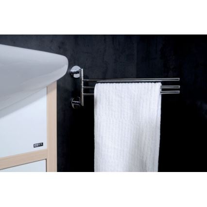 Sapho - Draaibare wandhanddoekhouder X-ROUND 19,5 x 45 cm glanzend chroom