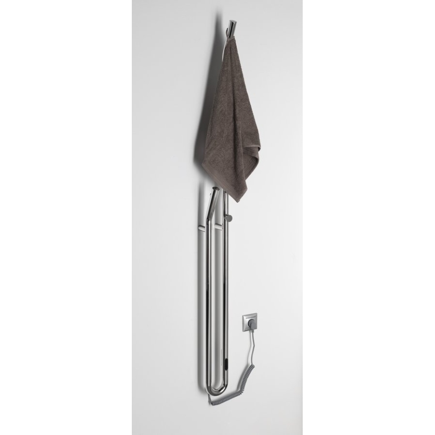 Sapho - DUOPASSO elektrische handdoekdroger met timer 45W 170x12 cm glanzend chroom