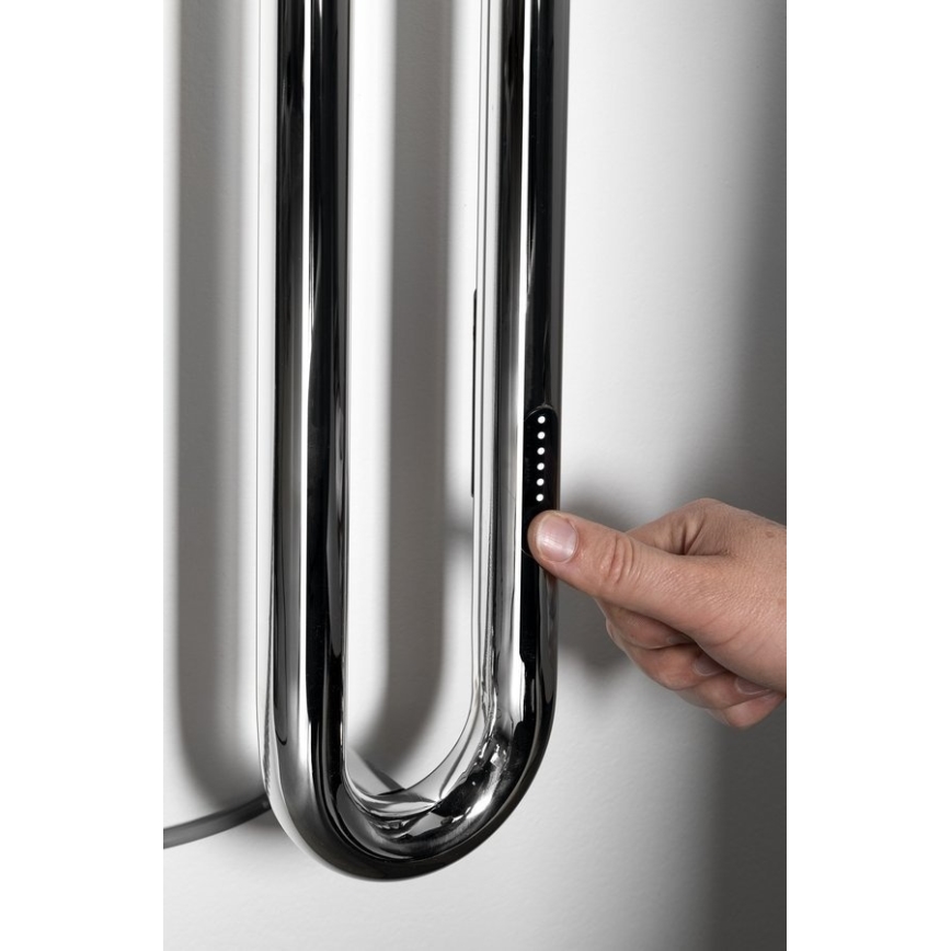 Sapho - DUOPASSO elektrische handdoekdroger met timer 45W 170x12 cm glanzend chroom